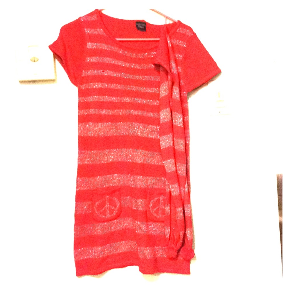 Red 14-16 short sleeve faded glory sweater dress